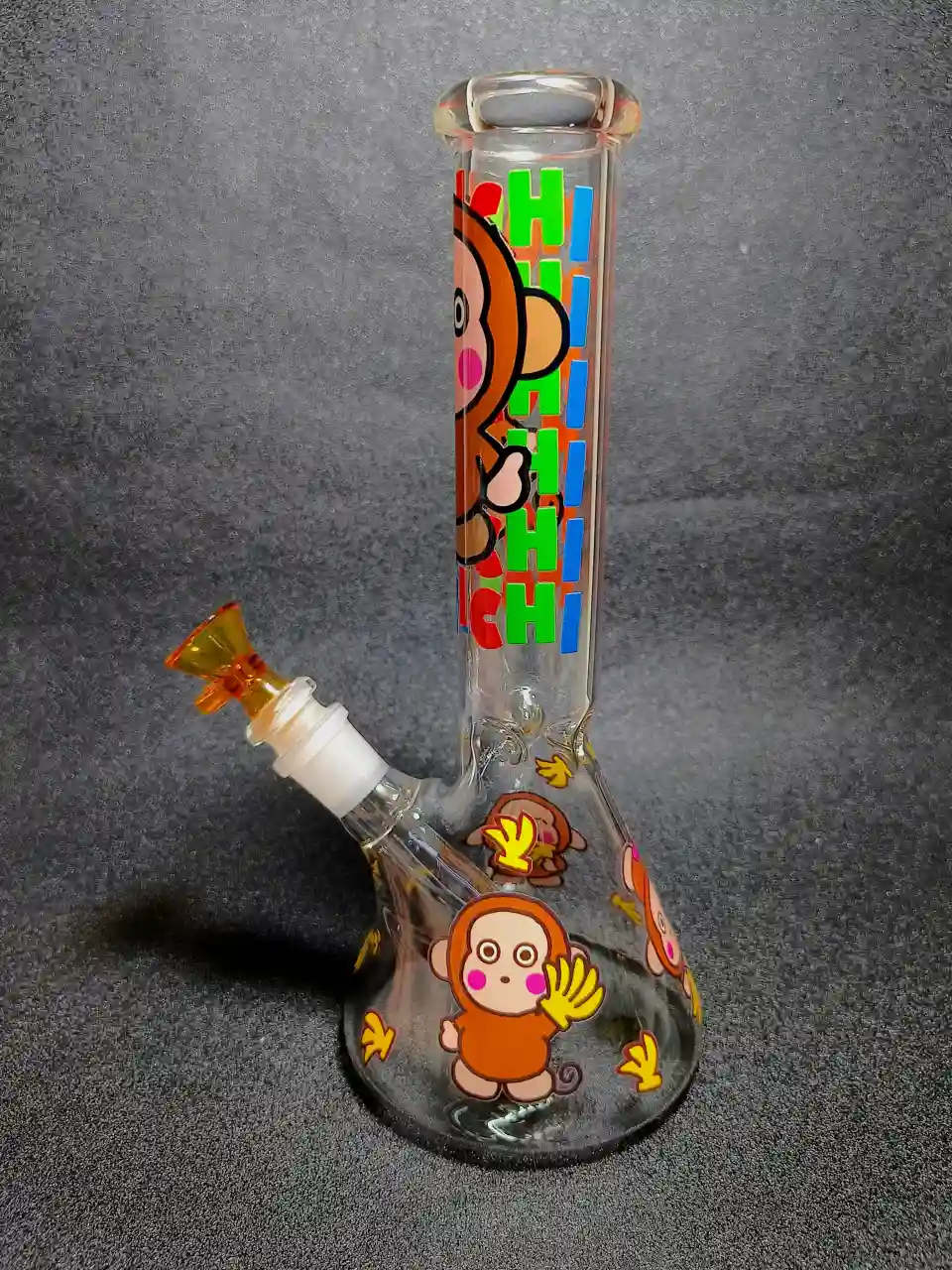 Monkey Banana Cartoon Fun Design Beaker Glass Bong
