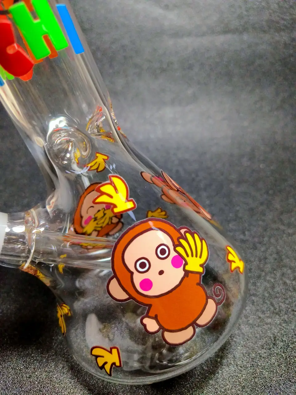Monkey Banana Cartoon Fun Design Beaker Glass Bong