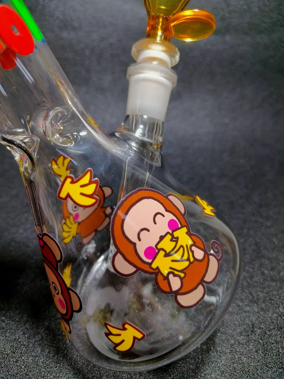 Monkey Banana Cartoon Fun Design Beaker Glass Bong