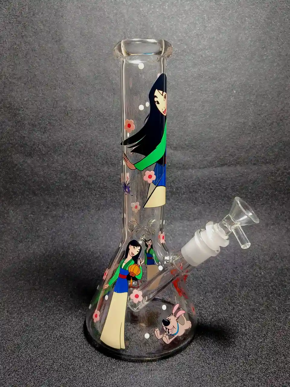 Mulan Mushu Little Brother Plum Blossom Beaker Glass Bong