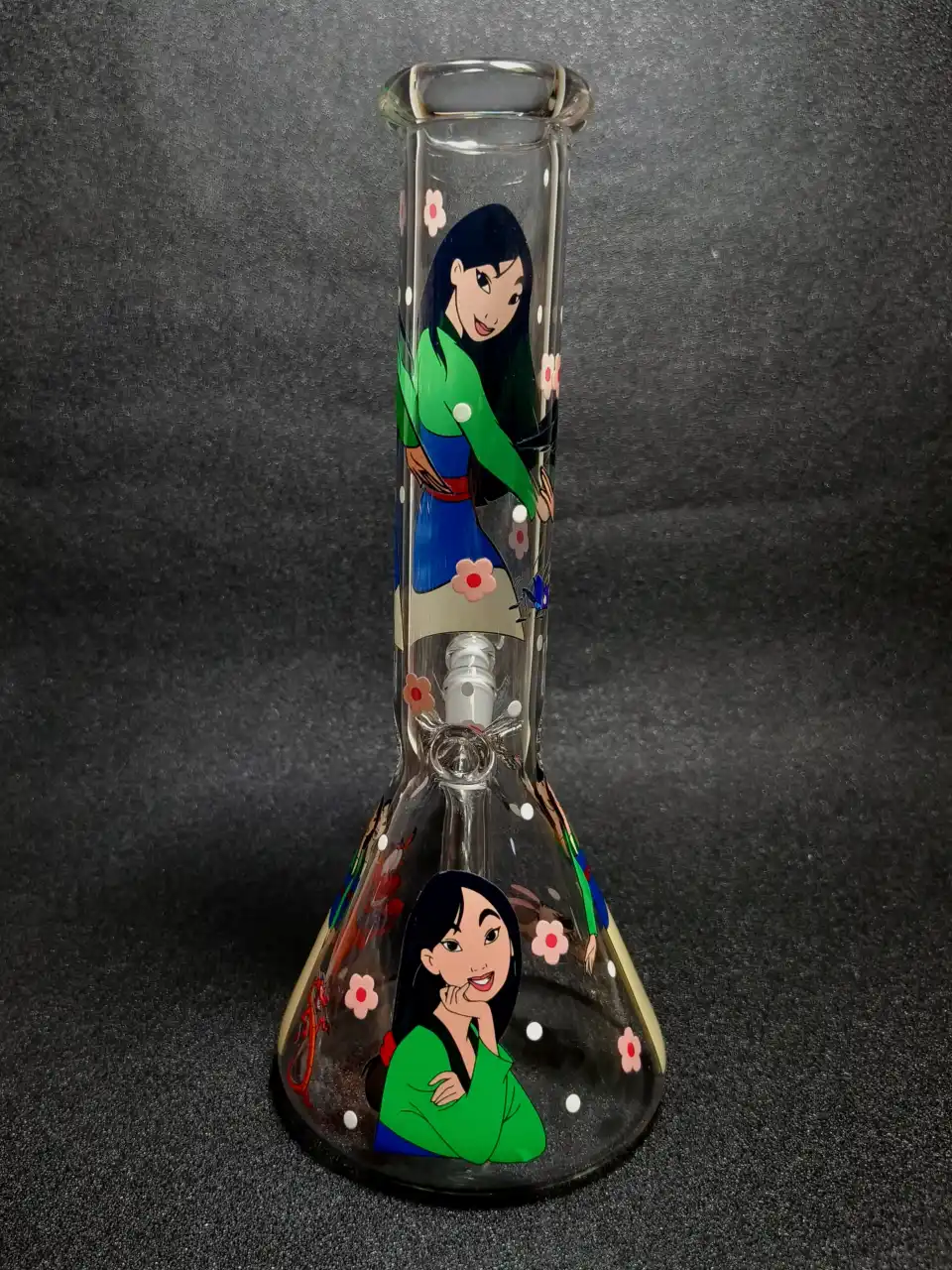 Mulan Mushu Little Brother Plum Blossom Beaker Glass Bong