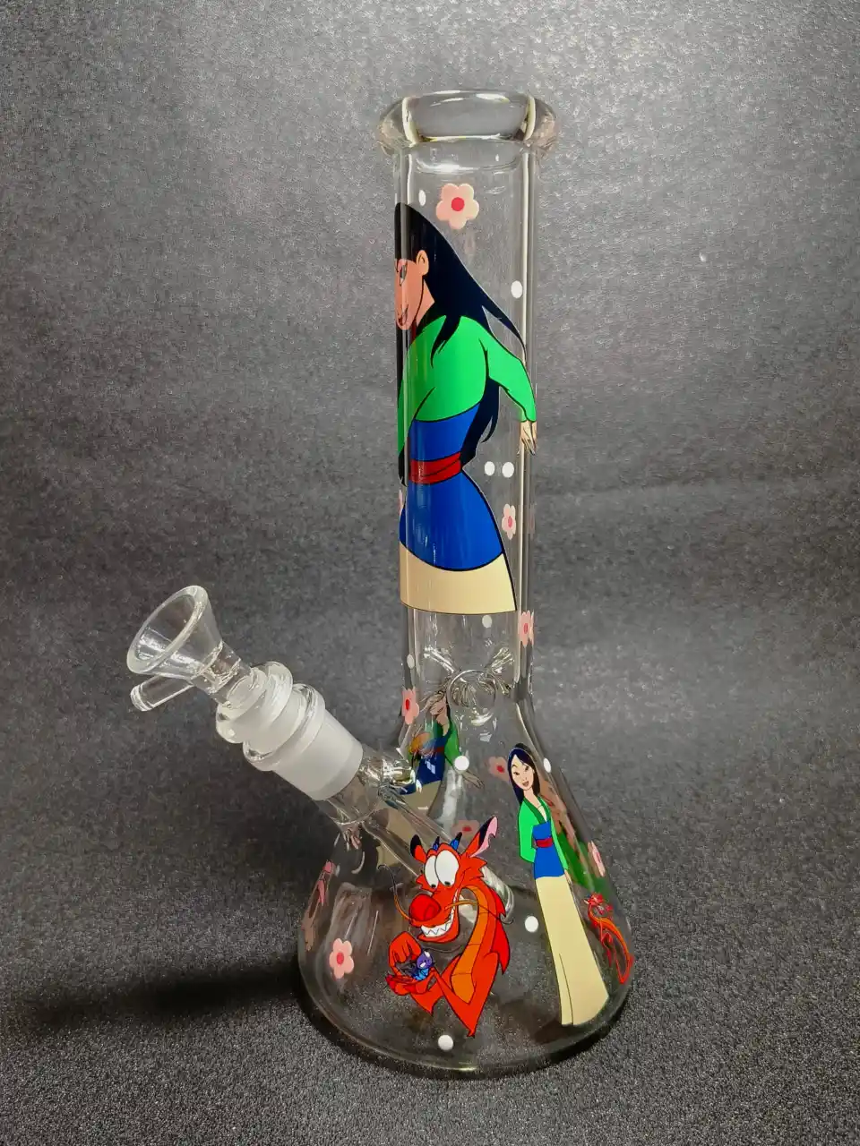 Mulan Mushu Little Brother Plum Blossom Beaker Glass Bong