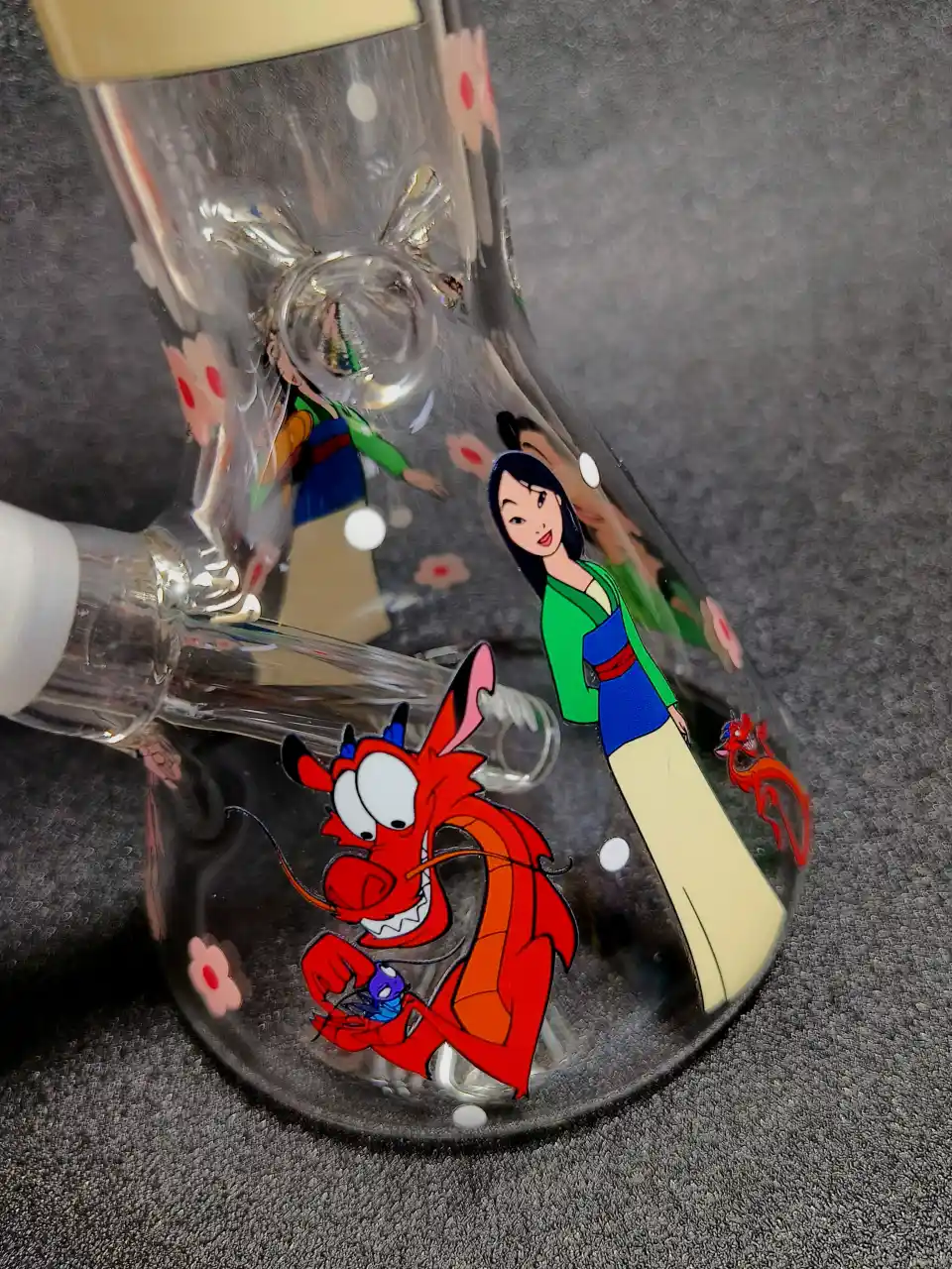 Mulan Mushu Little Brother Plum Blossom Beaker Glass Bong