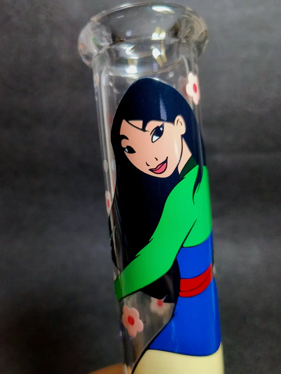 Mulan Mushu Little Brother Plum Blossom Beaker Glass Bong
