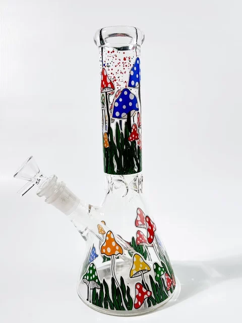 10" Mushroom Forest Beaker Glass Bong