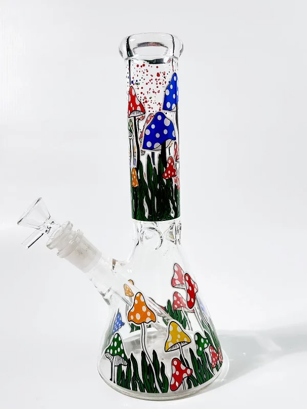 10" Mushroom Forest Beaker Glass Bong
