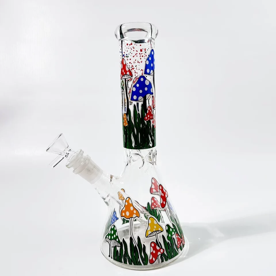10" Mushroom Forest Beaker Glass Bong