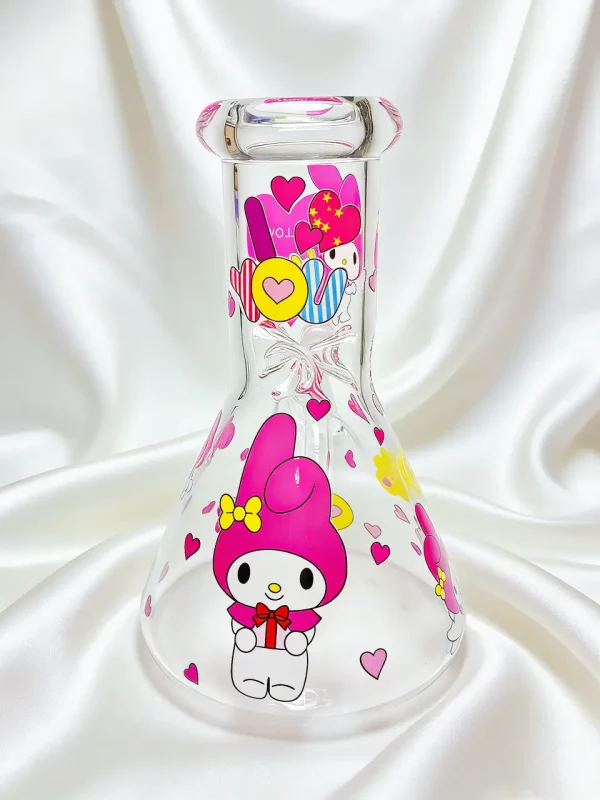8″ 5mm My Melody Pink Party Beaker Glass Bong 8" 5mm My Melody Pink Party Beaker Glass Bong