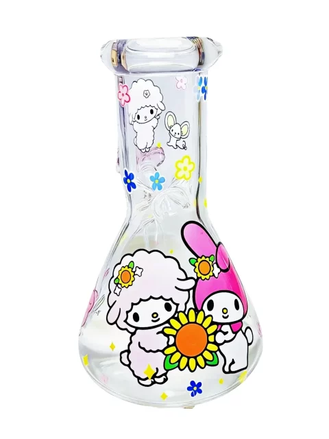 8" 5mm My Melody & My Sweet Piano Garden Beaker Glass Bong