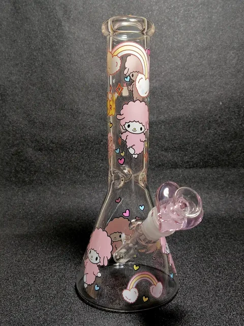 My Sweet Piano Rainbow Cloud Beaker Glass Bong