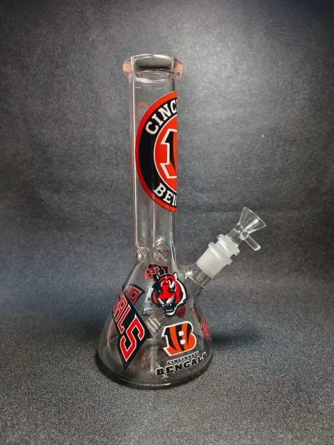 NFL Cincinnati Bengals Tiger Beaker Glass Bong NFL Cincinnati Bengals Tiger Beaker Glass Bong