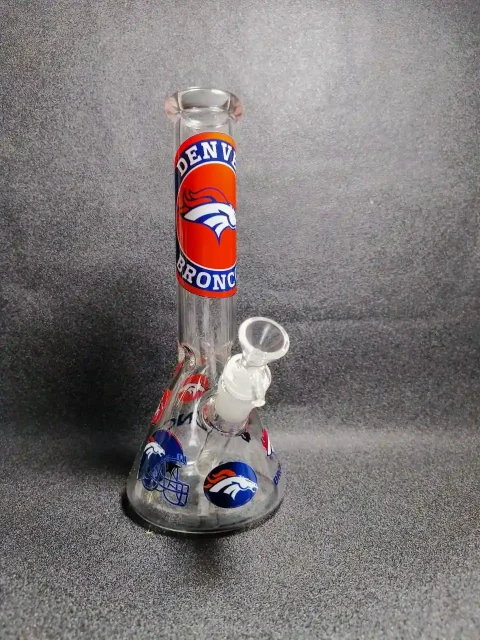 10" NFL Denver Broncos Beaker Glass Bong