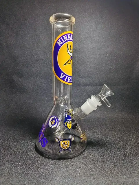 10″ NFL Minnesota Vikings Beaker Glass Bong 10" NFL Minnesota Vikings Beaker Glass Bong