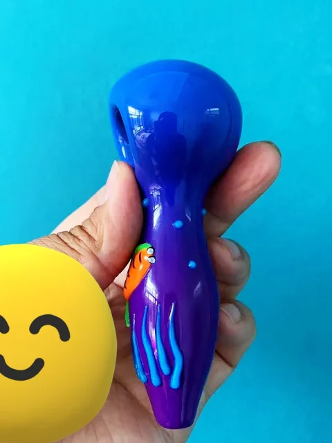 4.3" Ocean Dream Glow-in-the-dark Hand-Painted Glass Pipe