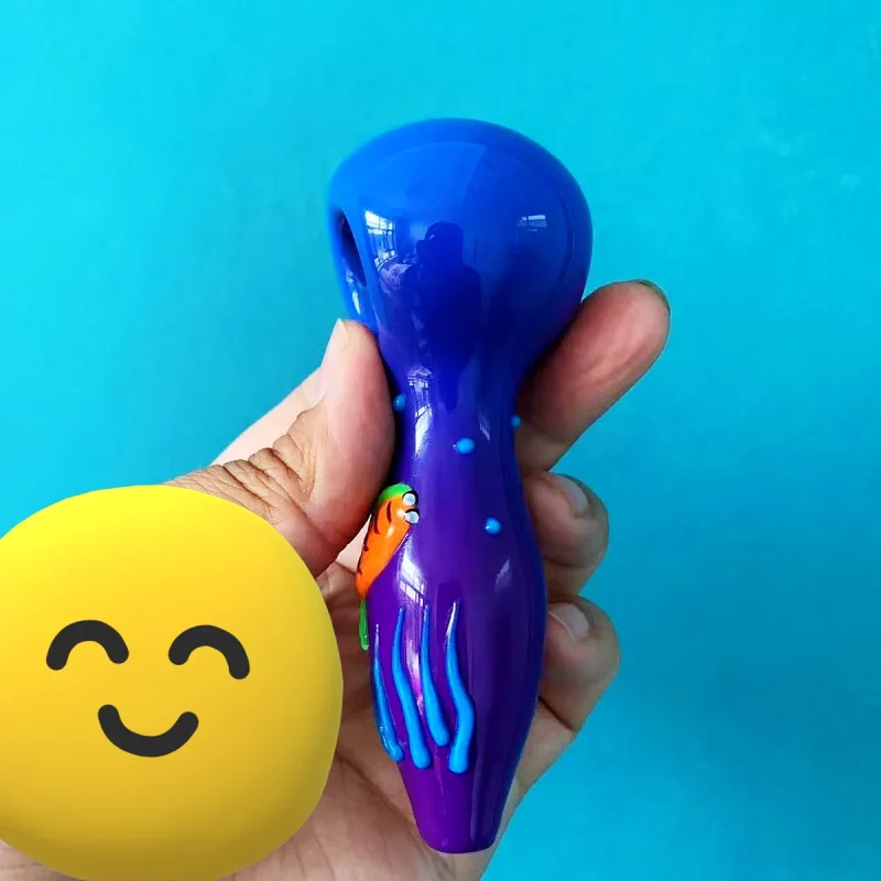 4.3" Ocean Dream Glow-in-the-dark Hand-Painted Glass Pipe