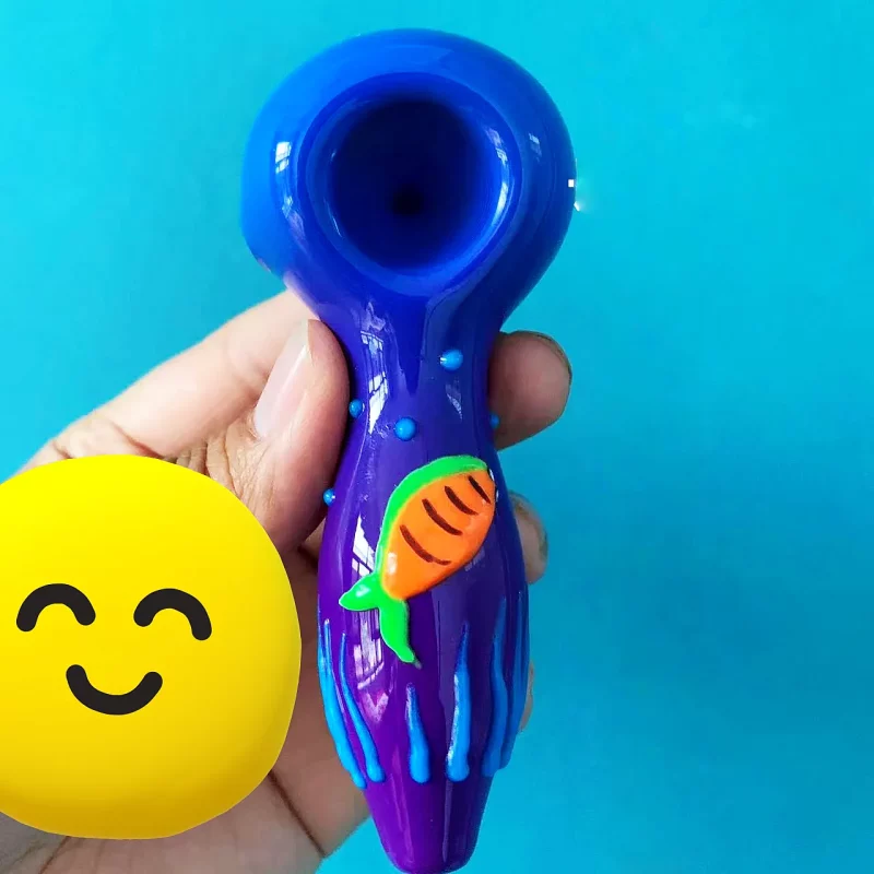 4.3" Ocean Dream Glow-in-the-dark Hand-Painted Glass Pipe