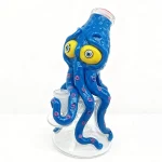 7" Octopus Bong with Big Eyes 3D Handcrafted
