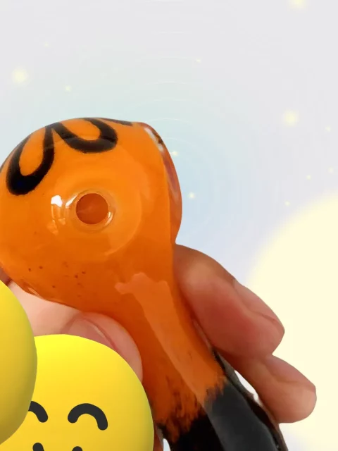 4" Orange-to-black Gradient Glass Spoon Pipe