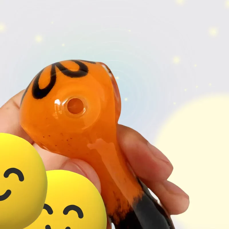 4" Orange-to-black Gradient Glass Spoon Pipe