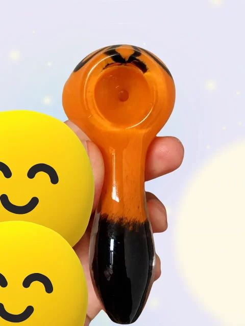 4" Orange-to-black Gradient Glass Spoon Pipe