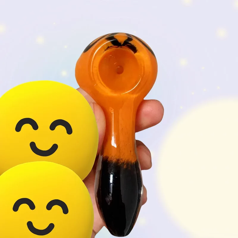 4" Orange-to-black Gradient Glass Spoon Pipe