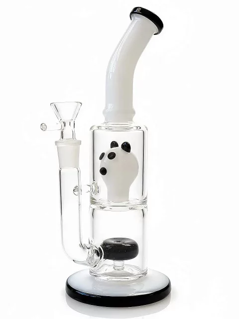 10″ Panda-Themed Black & White Glass Bong 10" Panda-Themed Black & White Glass Bong