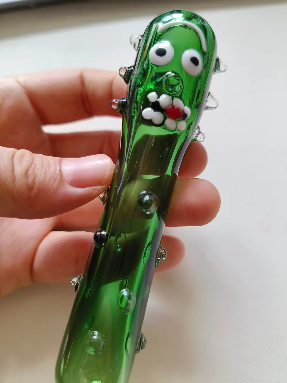 Pickle Rick Glass Spoon Hand Pipe