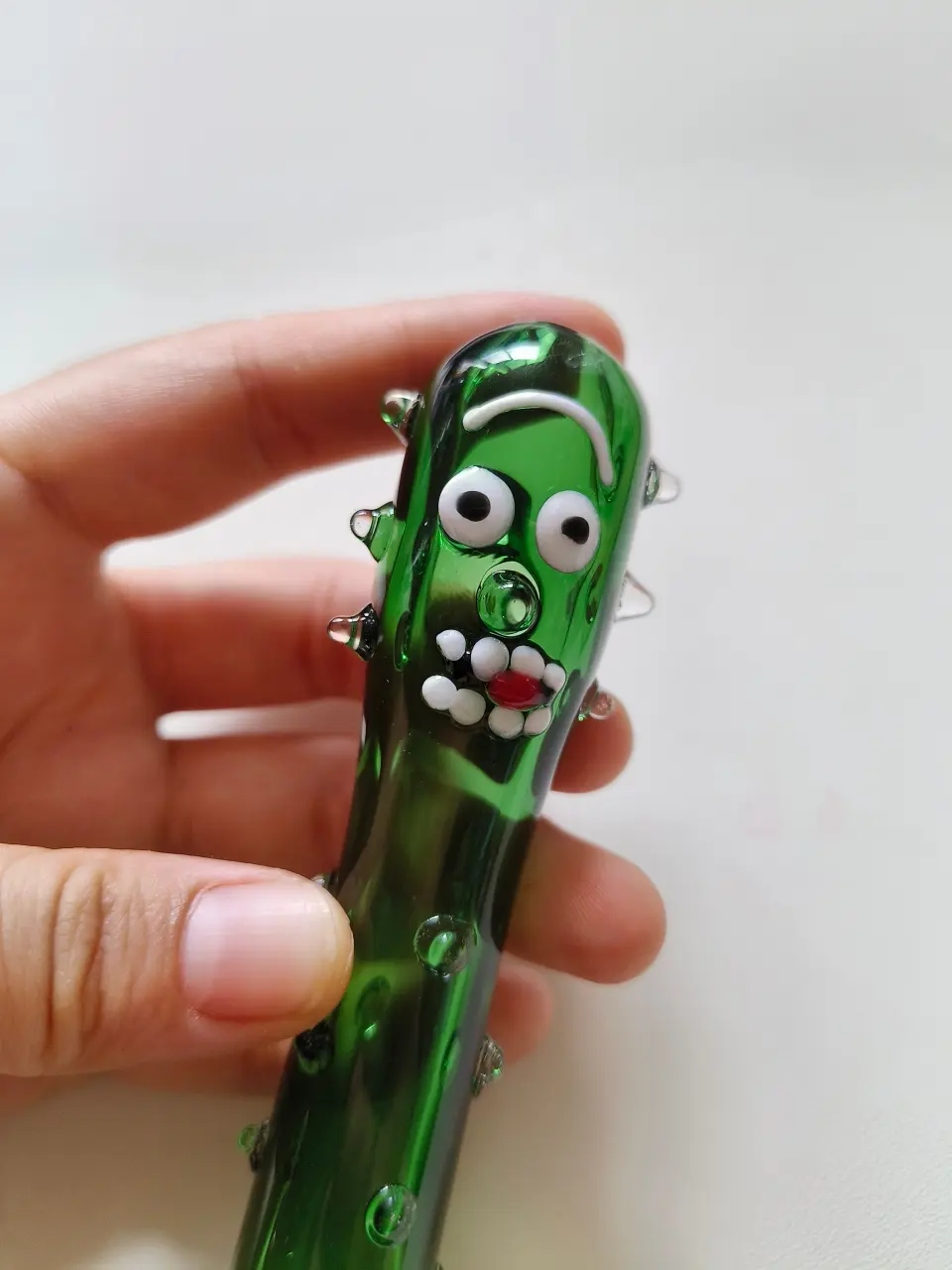 Pickle Rick Glass Spoon Hand Pipe