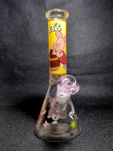 Piglet Disney Hundred Acre Wood Honey Pot Flower Beaker Glass Bong