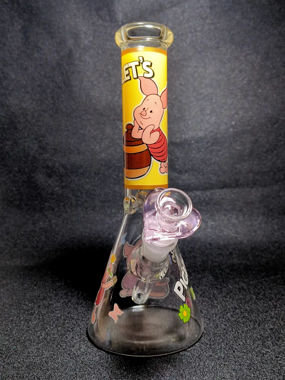 Piglet Disney Hundred Acre Wood Honey Pot Flower Beaker Glass Bong