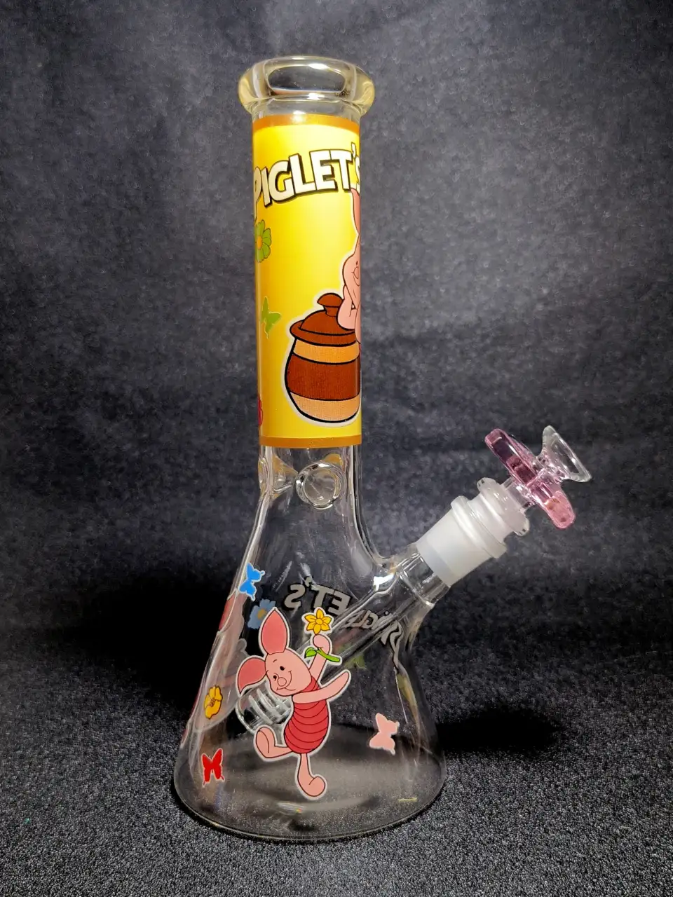 Piglet Disney Hundred Acre Wood Honey Pot Flower Beaker Glass Bong