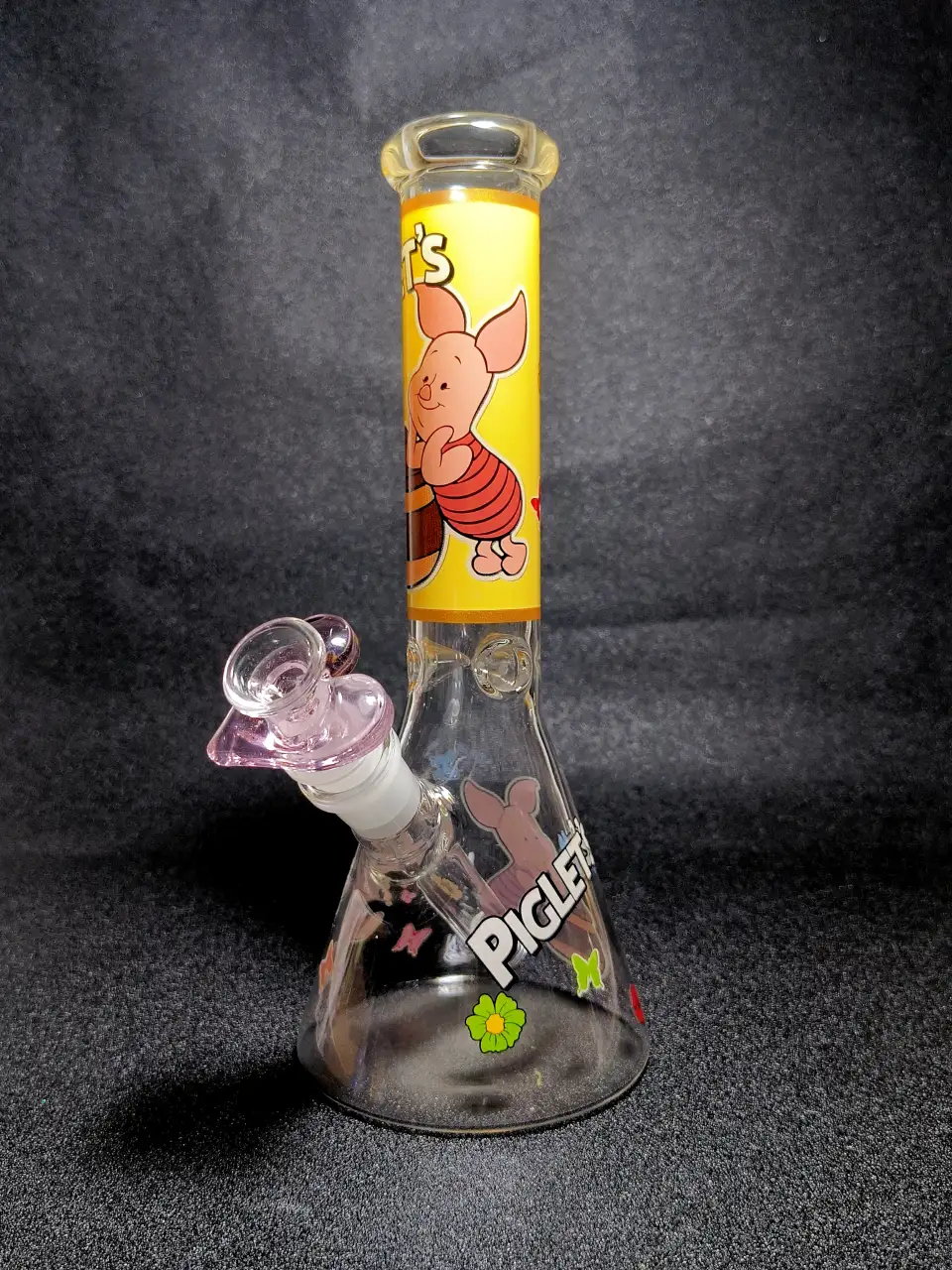 Piglet Disney Hundred Acre Wood Honey Pot Flower Beaker Glass Bong