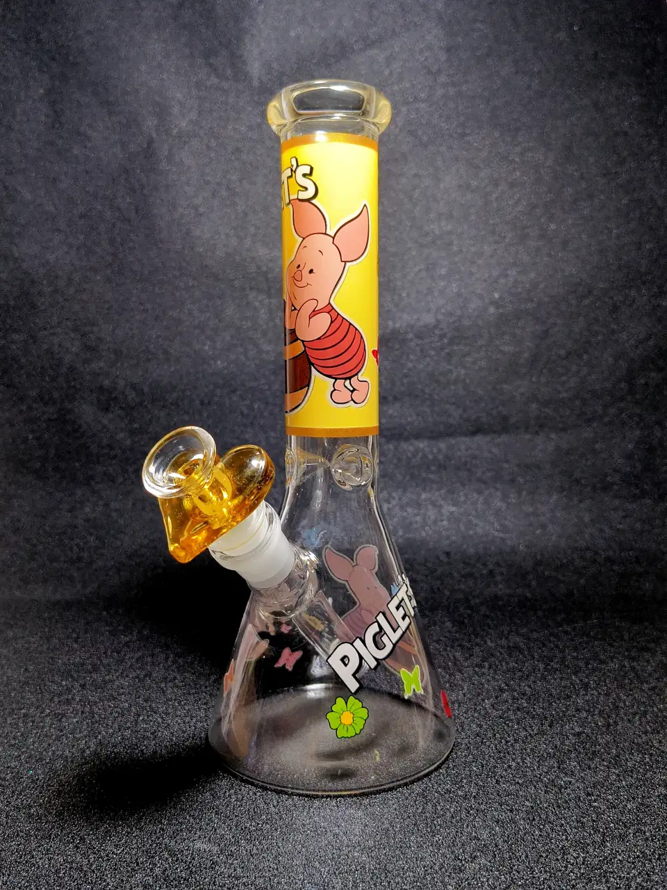 Piglet Disney Hundred Acre Wood Honey Pot Flower Beaker Glass Bong