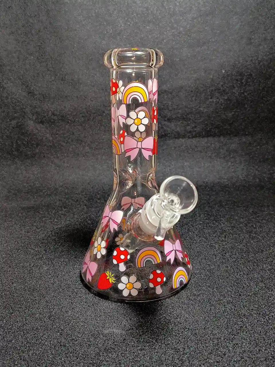 Y2K Pink Bow Rainbow Mushroom Strawberry Retro Daisy Beaker Glass Bong