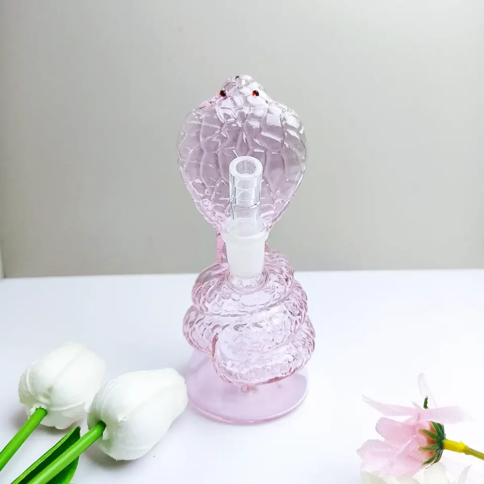 6.5" Pink Cobra Snake Glass Bong