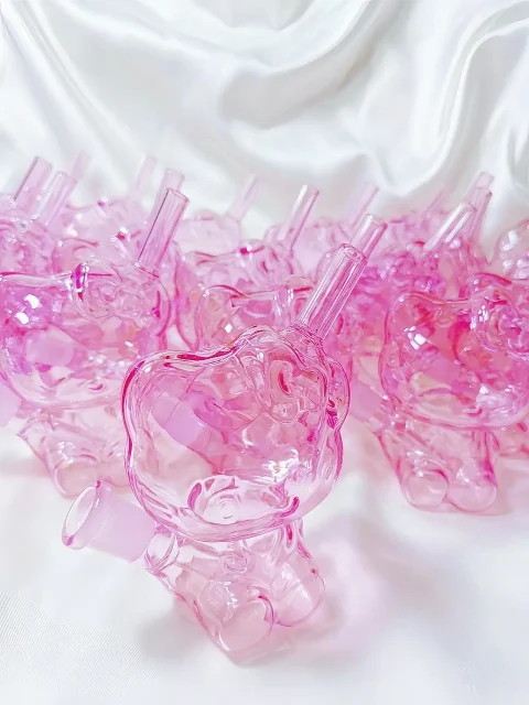 Pink Dream Kitty 3D Bubbler 🎀 Full Body Glass Design Pink Dream Kitty 3D Bubbler 🎀 Full Body Glass Design