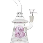 8" Pink Glass Bong with showerhead & Swiss Perc