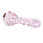 Pink Glass Swirl Spoon Hand Pipe