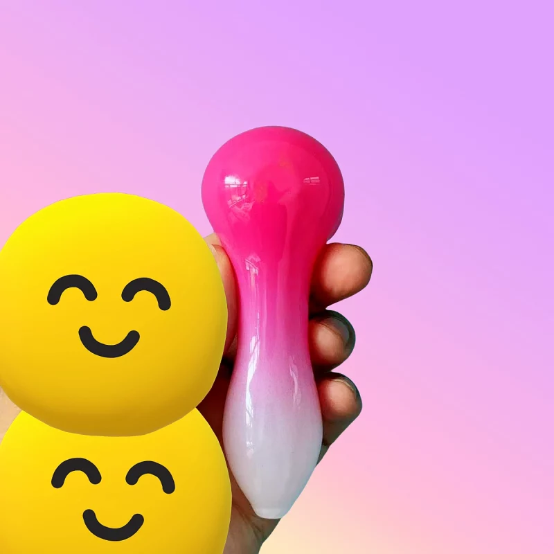 4.3" Pink Glow-in-the-Dark 3D Bees Spoon Pipe
