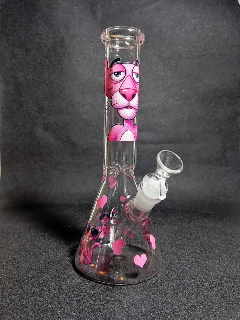 Pink Panther Classic Lazy Heart Beaker Glass Bong