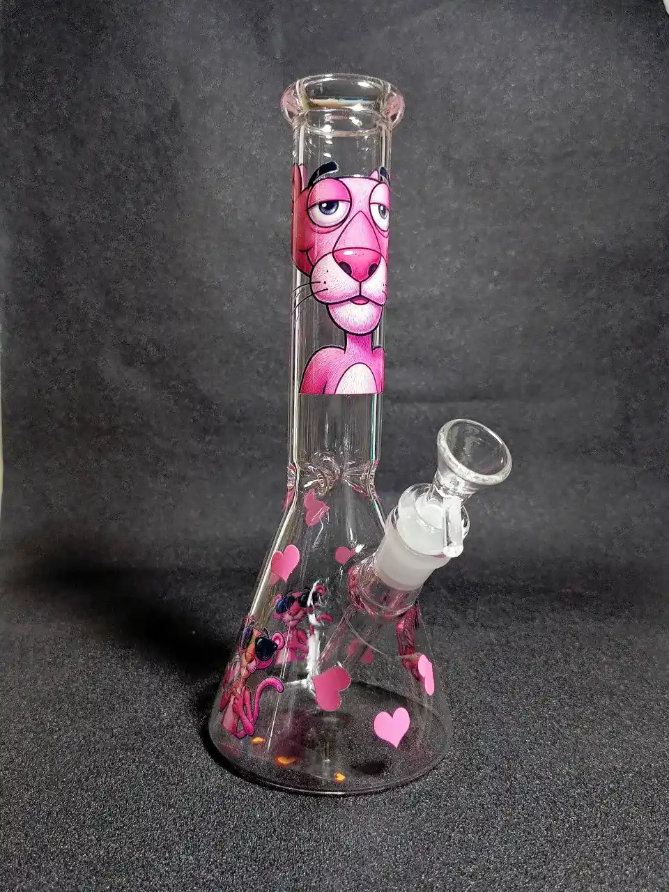 Pink Panther Classic Lazy Heart Beaker Glass Bong