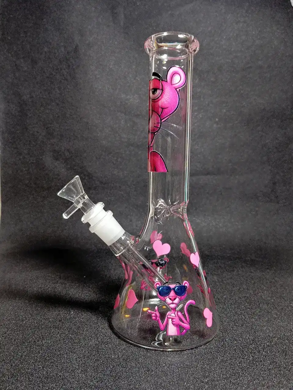 Pink Panther Classic Lazy Heart Beaker Glass Bong