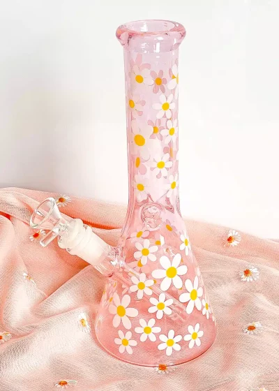 Pink Retro Daisy Bong