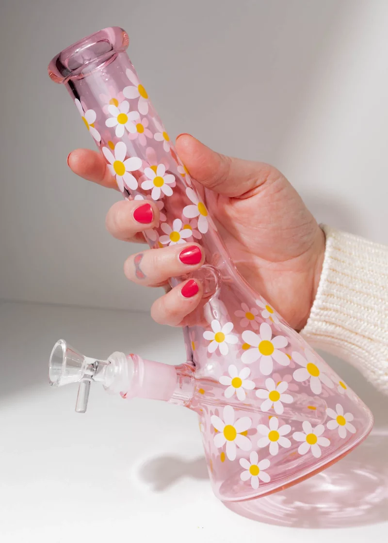 Pink Retro Daisy Bong