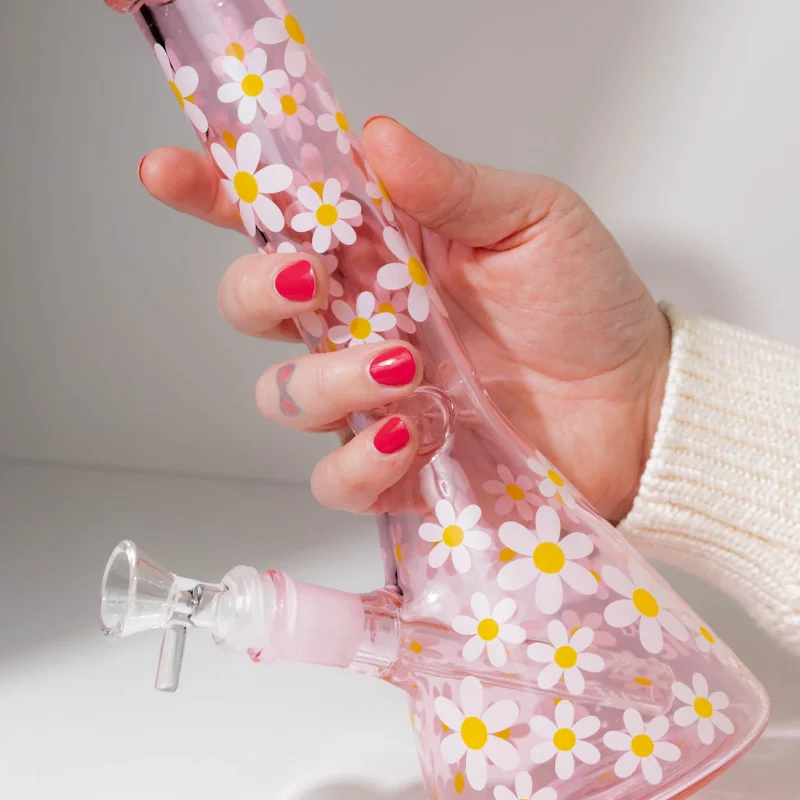 Pink Retro Daisy Bong