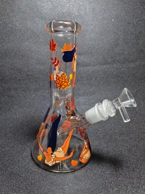 Pocahontas Autumn Leaf Beaker Glass Bong Pocahontas Autumn Leaf Beaker Glass Bong