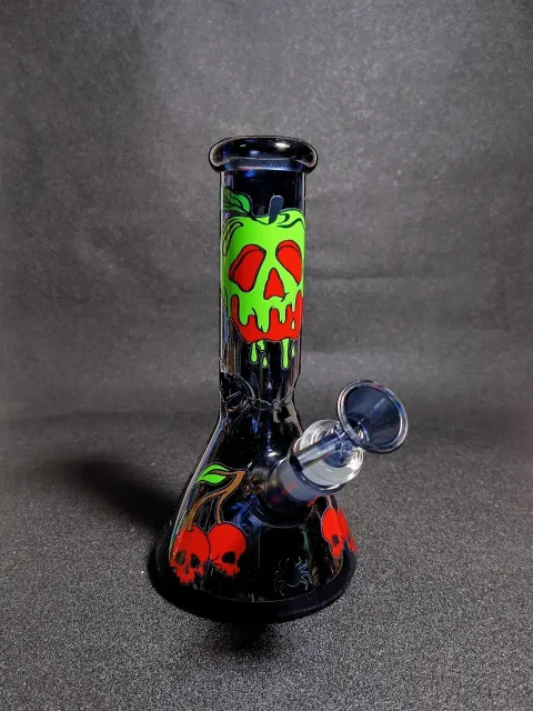 Poison Apple & Skull Cherry Dark Fairy Tale Beaker Glass Bong