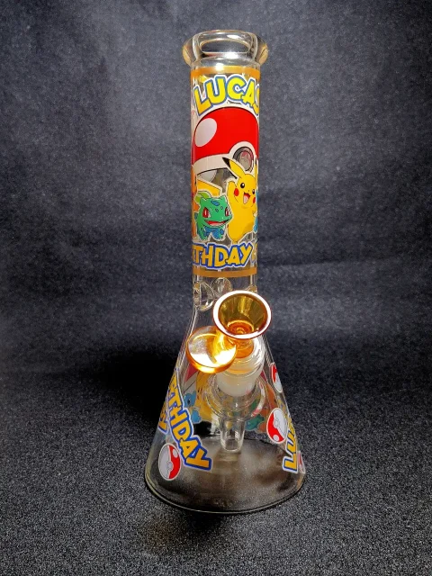 Pokémon Birthday Boy Luca Pikachu Poké Ball Beaker Glass Bong