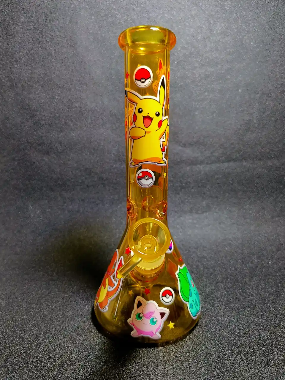 Pokémon Classic Character Lineup Amber Glass Beaker Bong