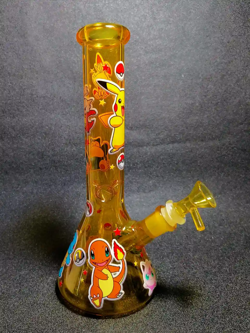 Pokémon Classic Character Lineup Amber Glass Beaker Bong